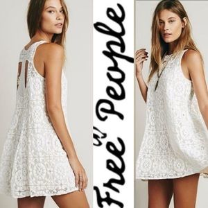 Free People Cream‎ Nude Wallflower Lace Tent Dress,. Size Medium